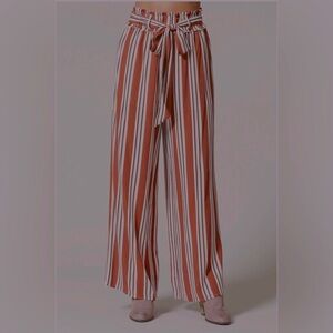 🆕 Striped Wide-Leg Pants / Rust (P1311V-B6)